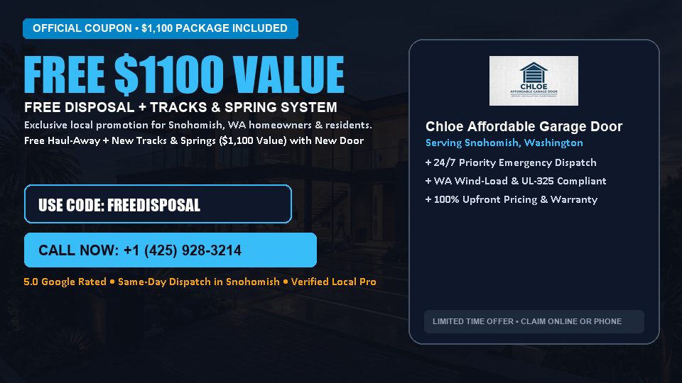 Chloe Affordable Garage Door FREE Haul-Away & Heavy-Duty Tracks with New Door